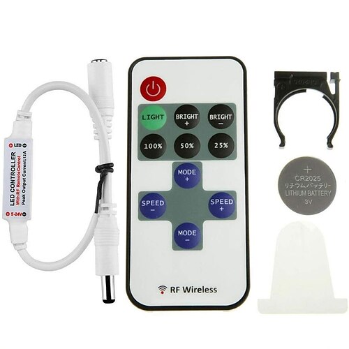 DC 5V -24V 11key 2.4G RF Wireless LED Strip Controller LED Switch Dimmer For 3528 5050 Smd Single Color Led Strip Light 19