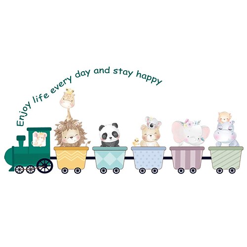 

Animals Wall Stickers Cute Little Cartoon Train Wall Stickers Removable Decorative Wall Stickers PVC Home Decoration Wall Decal Wall Decoration 1pc 58X26CM