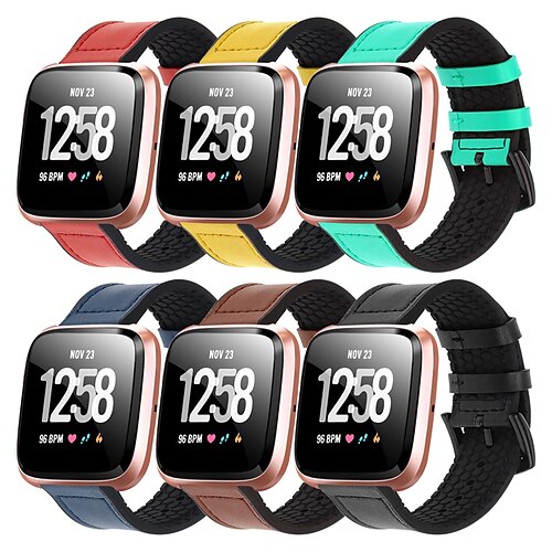 

1 pcs Smart Watch Band for Fitbit Versa 2 / Versa / Versa Lite Genuine Leather Smartwatch Strap Leather Loop Replacement Wristband