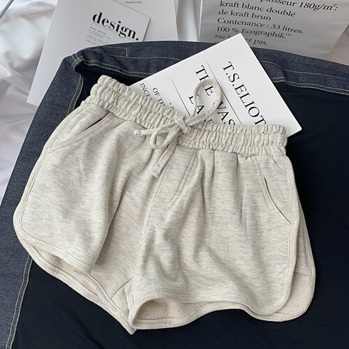 

Women's Slacks Shorts Pajamas Cotton Blend Light gray Dark Gray Black High Waist Basic Sporty Lightweight Daily Micro-elastic Short Breathable Solid Colored S M L XL XXL / Slim