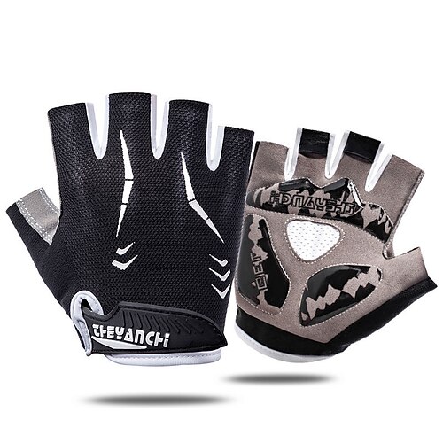 

Winter Gloves Biking Gloves Half Finger Sports Gloves Mountain Bike MTB 0104-black and white 0104-black red 0104-black blue for