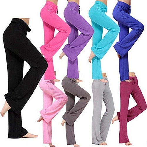 Women's Yoga Pants Drawstring Flare Leg Breathable Quick Dry Moisture  Wicking Zumba Yoga Fitness Bottoms White Black Green Modal Plus Size Sports  Activewear Stretchy Loose Fit Street Casual 2024 - $17.99