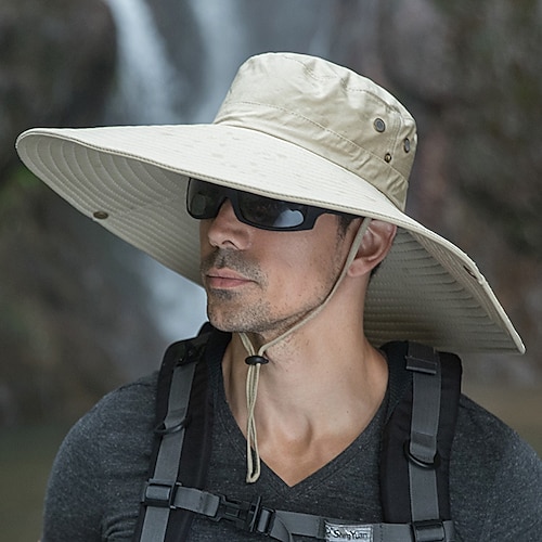 

Wide Brim Sun Hat UPF50 Fishing Hat Waterproof Quick Dry Breathable Summer Hat for Fishing Camping & Hiking Safari Beach