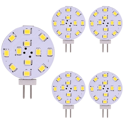 

5pcs T10 G4 12 Leds 3528 2W AC12V DC12-24V Corn Led Mini Lampada Led Bulb Beads Dimmable Decorative Warm White Daylight White