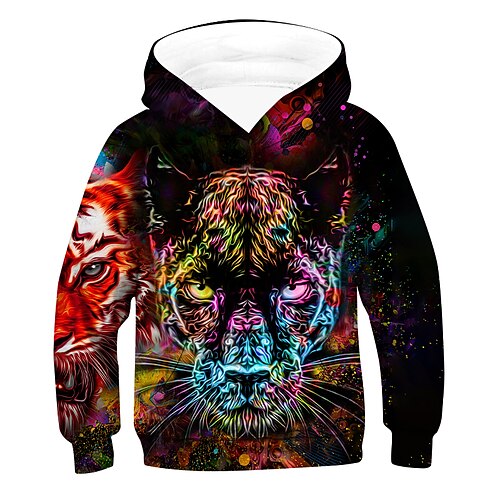 

Kids Boys Animal 3D Print Long Sleeve Active Rainbow