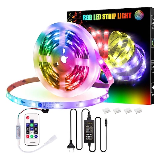 5M 16.4FT WS2811 Dream Color 150/300 SMD 5050 RGB Pixel Flexible LED Strip Light 