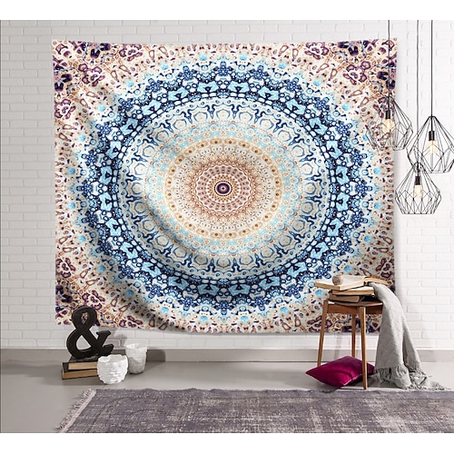 

Wall Tapestry Art Decor Blanket Curtain Hanging Home Bedroom Living Room Dorm Decoration Polyeste Indian Mandala Bohemian Psychedelic Floral Flower Lotus