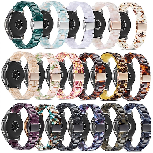 

Bracelet de montre connectée pour Samsung Galaxy Watch 5 Pro 45mm 4 Classic 42mm 46mm 3 41mm Active 2 40mm 44mm Gear Sport S3 Frontier S2 2 Neo Live résine Montre intelligente Sangle Boucle en acier