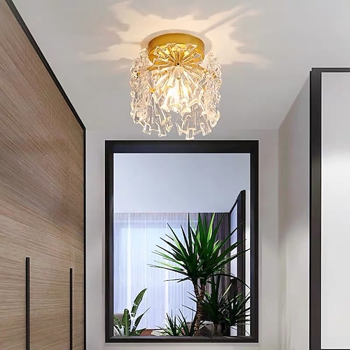 

18 cm Flush Mount Ceiling Light Gold Crystal Corridor Light Modern Fashion Warm WhiteWhiteNeutral Light 110-120V 220-240V