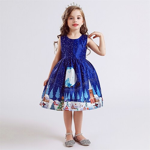 

Santa Suit Dress Christmas Dress Girls' Christmas Christmas Kid's Christmas Polyester Dress