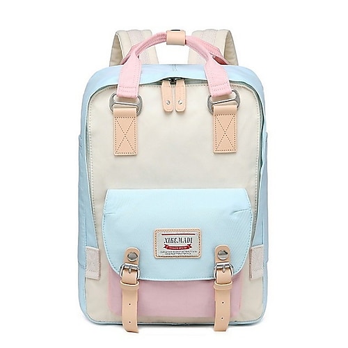 

Women's Backpack School Bag Rucksack Commuter Backpack Polyester Large Capacity Zipper Daily Blue Black Gray Pink