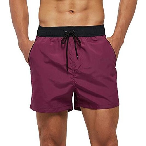 

Men's Swim Shorts Swim Trunks Nylon Board Shorts Bottoms Breathable Quick Dry Drawstring With Pockets Mesh Lining - Swimming Surfing Beach Water Sports Solid Color Summer