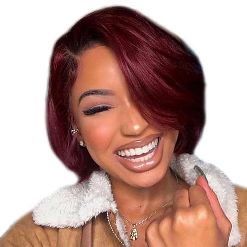 

Red Wigs for Women Synthetic Wig Curly Bouncy Curl Asymmetrical Wig Short Wine Red Synthetic Hair Cool Fluffy Burgundy