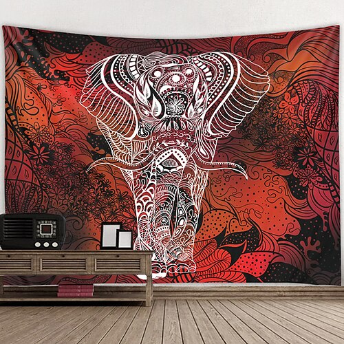 

Mandala Bohemian Wall Tapestry Art Decor Blanket Curtain Hanging Home Bedroom Living Room Dorm Decoration Boho Hippie Polyester Psychedelic India Elephant