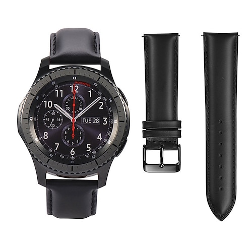 

Leather Watch Band for Samsung Galaxy Watch 3 45mm 41mm / Galaxy Watch 46mm 42mm / Gear S3 Classic Frontier / Galaxy Active 2 40mm 44mm / Gear Sport / S2 Classic Replaceable Bracelet Wrist Strap