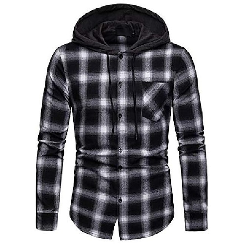 

Men's Shirt Overshirt Flannel Shirt Shirt Jacket Hoodie Causal Daily Street