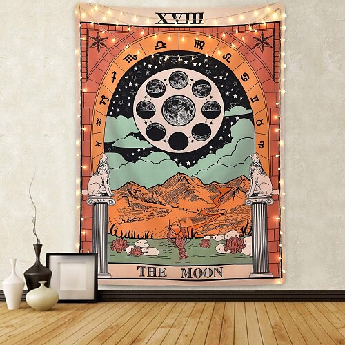 

Tarot Divination Wall Tapestry Art Decor Blanket Curtain Picnic Tablecloth Hanging Home Bedroom Living Room Dorm Decoration Mysterious Bohemian Moon Sun Star