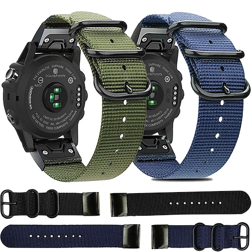 

Quick Release Nylon Watch Band for Garmin Fenix 7/6/5/5 Plus Fenix 7X / 6X Pro / 5X / 3/3 HR Forerunner 945/935/745 Instinct 2/2 Solar /Standard 22mm 26mm Replaceable Bracelet Wrist Strap Wristband