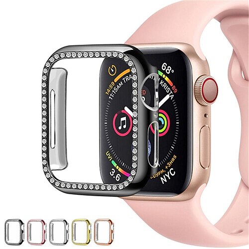 

1 Pack Watch Case Compatible with Apple iWatch Series 7 / SE / 6/5/4/3/2/1 Scratch Resistant Shockproof Bling Diamond PC Watch Cover
