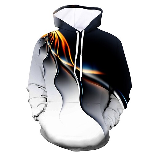 

Men's Hoodie Pullover Hoodie Sweatshirt White Hooded Graphic Abstract Going out Club 3D Print Party Halloween Clothing Apparel Hoodies Sweatshirts Long Sleeve