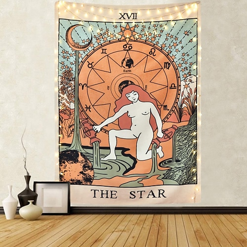 

Tarot Divination Wall Tapestry Art Decor Blanket Curtain Picnic Tablecloth Hanging Home Bedroom Living Room Dorm Decoration Mysterious Bohemian Star