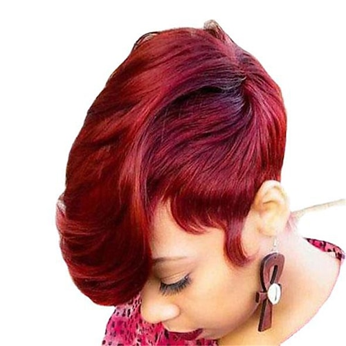 

Wine Wigs for Women Synthetic Wig Curly Bouncy Curl Asymmetrical Wig Short Wine Red Synthetic Hair Burgundy Wigs for Black Women ChristmasPartyWigs