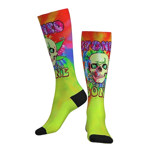 

Compression Socks Cycling Socks Bike Socks Sports Socks Halloween Socks Men's Women's Bike / Cycling Breathable Soft Comfortable 1 Pair Skull Gradient Cotton Green S M L / Stretchy