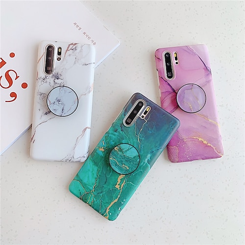 

Case For Huawei scene map P40 P40 Pro P30 P30 Pro color marble pattern frosted TPU material IMD process the same pattern bracket phone case