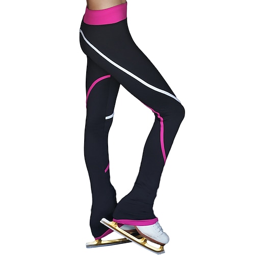 

Figure Skating Pants Women's Girls' Ice Skating Pants / Trousers Leggings Outfits Black Spandex High Elasticity Training Competition Skating Wear Warm Handmade Classic Ice Skating Winter Sports