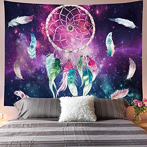 

dreamcatcher tapestry colorful feather tapestry space tapestry galaxy tapestry psychedelic tapestry red green starry sky art tapestry wall hanging for home decor