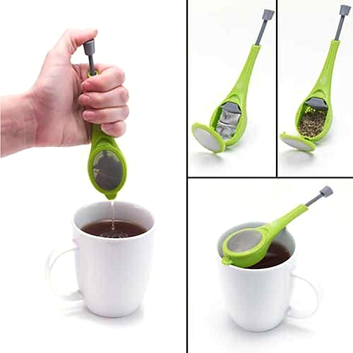 

Tea Infuser Built-in Plunger Healthy Intense Flavor Reusable Tea Bag Plastic Tea coffee Strainer Measure Swirl Steep Press