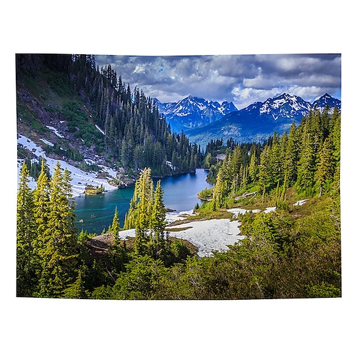 

Wall Tapestry Art Decor Blanket Curtain Picnic Tablecloth Hanging Home Bedroom Living Room Dorm Decoration Polyester Green Mountains And Green Waters Views