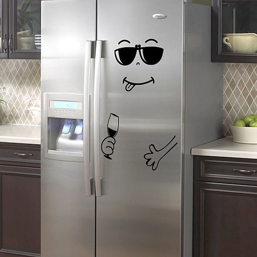 

Happy Delicious Face Wall Stickers Smiley Face Fridge Wall Stickers Fridge Stickers PVC Home Decoration Wall Decal Wall / Fridge Decoration 1pc