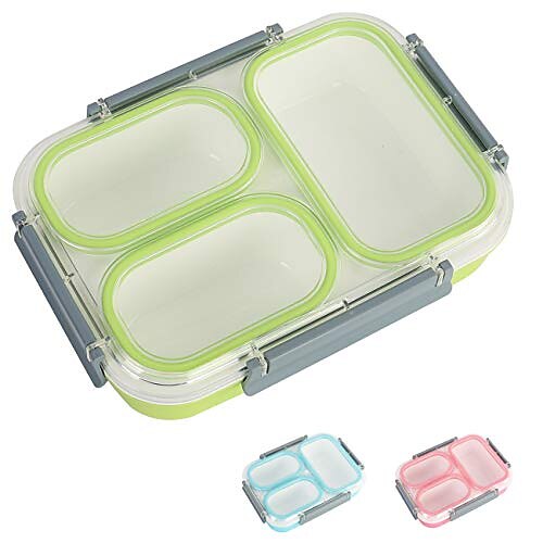 

Lunch Bento Box Single Layer Stainless Steel Food Storage Container Leakproof with Sealed Compartment Meal Prep
