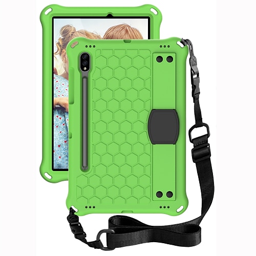 

Case For Samsung Galaxy Tab S8 S7 Plus S6 Lite A8 A7 Lite A 8.4 A 8.0 A 10.1 Fully Body Protective Shockproof Pencil Holder Case with Stand Back Cover Solid Colored Silicone with Shoulder strap