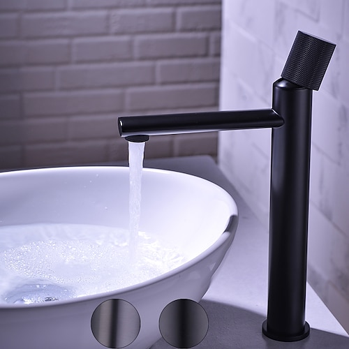 

Bathroom Sink Faucet - Black / Gun Color Basin Faucet Centerset Single Handle One Hole Bath Taps Wash Room Deck Mounted Vanity Vessel Sink Hot Cold Water Mixer Tap