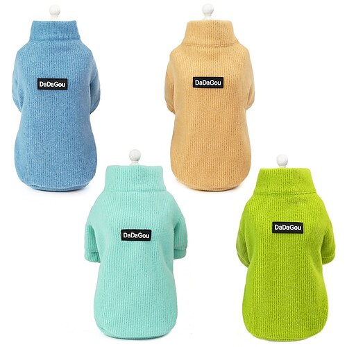 

Dog Cat Sweater Solid Colored Casual / Daily Winter Dog Clothes Puppy Clothes Dog Outfits Light Green Brown Dark Blue Costume for Girl and Boy Dog Plush S M L XL XXL