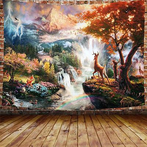 

Fairy Tales Tapestry Tree Starry Mystic Psychedelic Fantasy Plant Magical Forest Fantasy Fairy Life Tree Elves Waterfalls Stream For Bedroom Livingroom Decoration