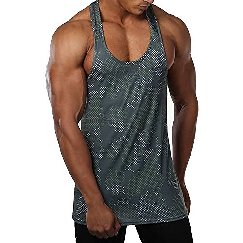 

men muscle fitness gym stringer tank tops bodybuilding workout sleeveless shirts (camo blue, us medium(tag xl))