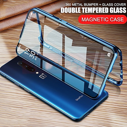 

Magnetic Case with Screen Protector for OnePlus 9 Pro 8 T Pro 7T Pro 7 Pro Nord 360 Protection Double sided Tempered Glass Metal Magnet Adsorption Protective Phone Case