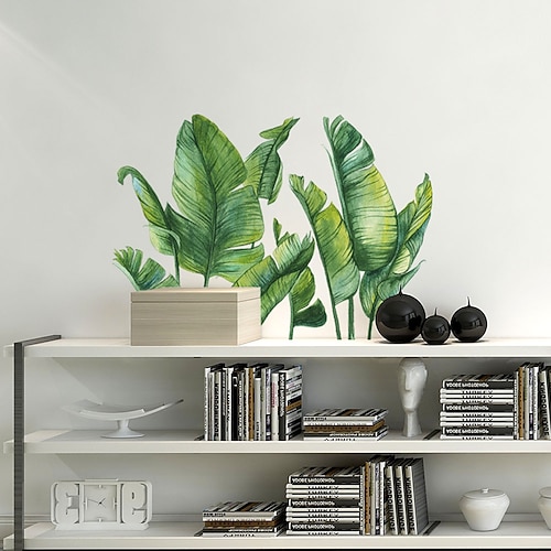 

Vinyl DIY Green Tree Leaves Wall Stickers Removable Waterproof Wallpaper Decals Art Easy Peel & Stick for Kids Room Living Room Bedroom 30X90X2CM