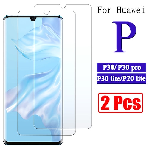 

2 pz Telefono Protezione schermo Per Huawei P30 P30 Lite Vetro temperato Durezza 9H Anti-impronte Alta definizione (HD) A prova di esplosione Anti-graffi Appendini per cellulare