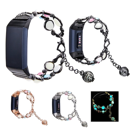 

For Fitbit Charge 3 4 Smart Bracelet Strap Luminous Beads Stainless Steel Watch Band Loop For Fitbit Charge 3 4 Wristband