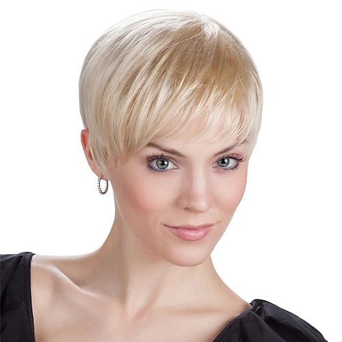 

Synthetic Wig Curly Pixie Cut Asymmetrical Wig Blonde Short Blonde Black / Brown Synthetic Hair Women's Fashionable Design Classic Color Gradient Blonde Black