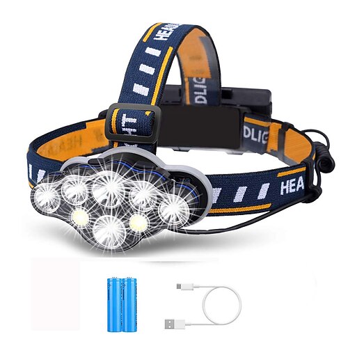 

l-15 Headlamps 1500 lm LED LED 8 Emitters 8 Mode with Batteries with USB Cable Portable Adjustable Wearproof Durable Camping / Hiking / Caving Cycling / Bike Hunting Black