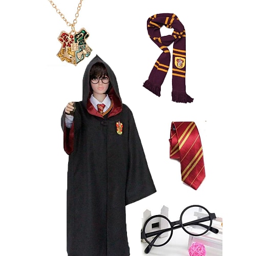 

Cosplay Magic Harry Gryffin d'or Slytherin Unisex Movie Cosplay Movie / TV Theme Costumes Red / black Cloak Glasses Necklace Halloween Masquerade Alloy Metal Cotton Polyester Cotton / Scarf / Tie