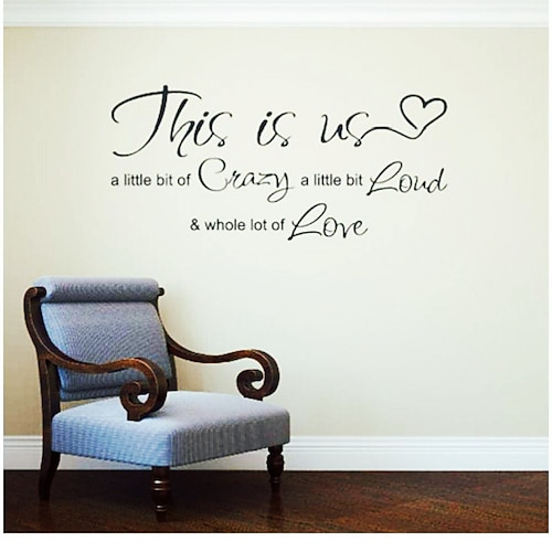 

This Is Us First Generation Carved English Motto Letter Home Background Decoration Sticker 57X27CM Wall Stickers for bedroom living room