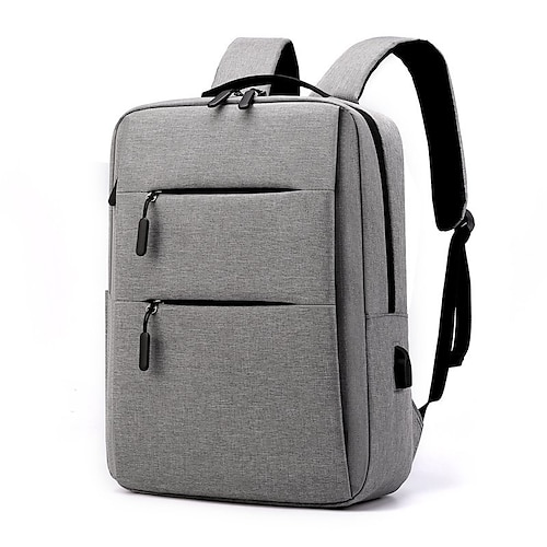 

Unisex Backpack School Bag Rucksack Functional Backpack Oxford Solid Color Large Capacity Waterproof Zipper Sports & Outdoor Wine Blue Black Light Gray