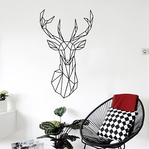 

Nordic Geometry Deer Wall Stickers Vinyl Mural Decals Creative For Children's Room Wall Decoration Decal mural wall-sticker