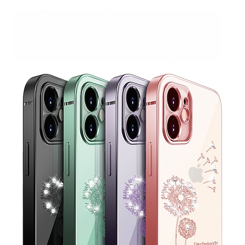 

Phone Case For Apple Back Cover iPhone 12 Pro Max 11 SE 2020 X XR XS Max 8 7 Shockproof Plating Transparent Flower / Floral TPU